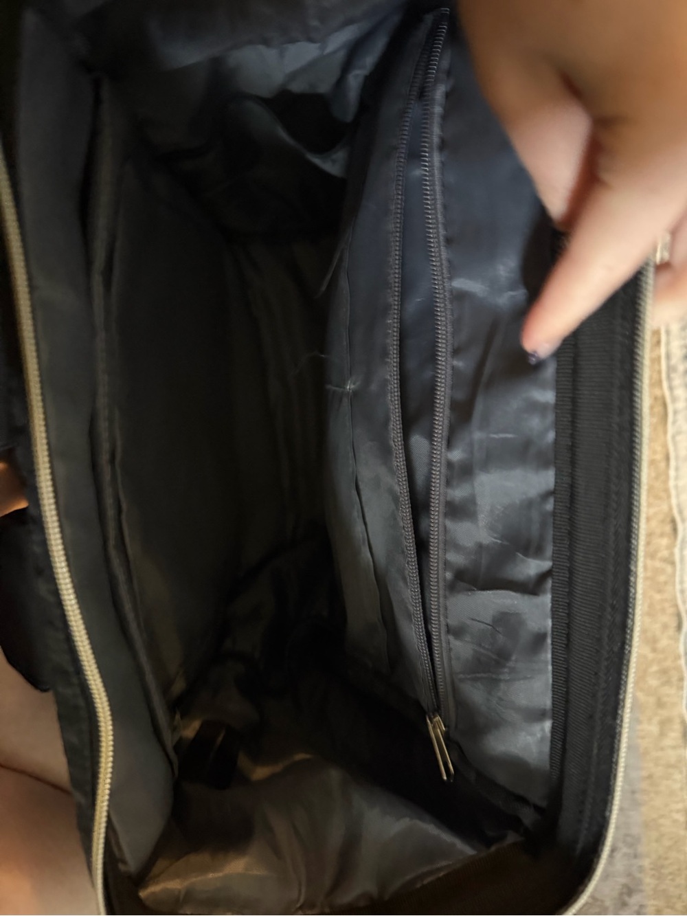 Amazon Black Backpack Tote with Gold Zipper Accents - Picture 4 of 6
